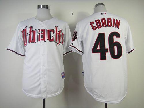 Diamondbacks #46 Patrick Corbin White Cool Base Stitched MLB Jersey - Click Image to Close